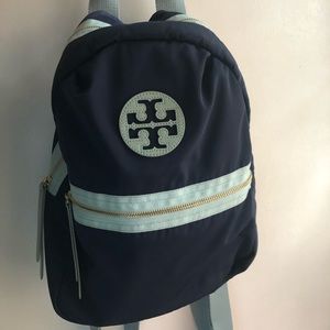 Tory Burch Navy Blue Nylon backpack